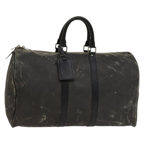 LOUIS VUITTON Damier Carbon Keepall 45 Boston Bag Black N41415 LV Auth sw1210 - Picture 2 of 16